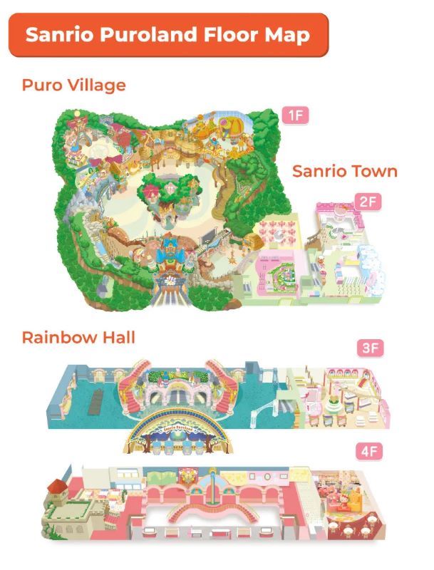 Sanrio Puroland Map And Layout